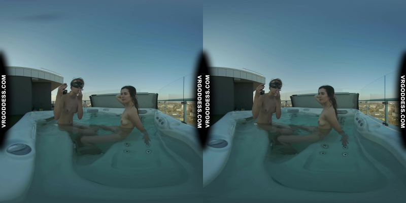 Josie Naked Rooftop Jacuzzi Between The Scenes Dirty Female Director Lesbian Touching Miss Pussycat - Image 2