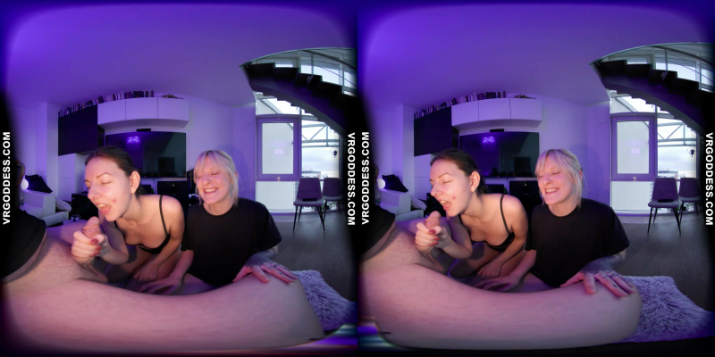 Rebeka Ruby & Brilla in Hot Double Blowjob VR - Image 2