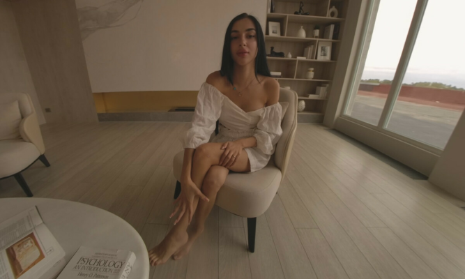 GraceQ Sensual Bookworm Striptease in VR - Image 2