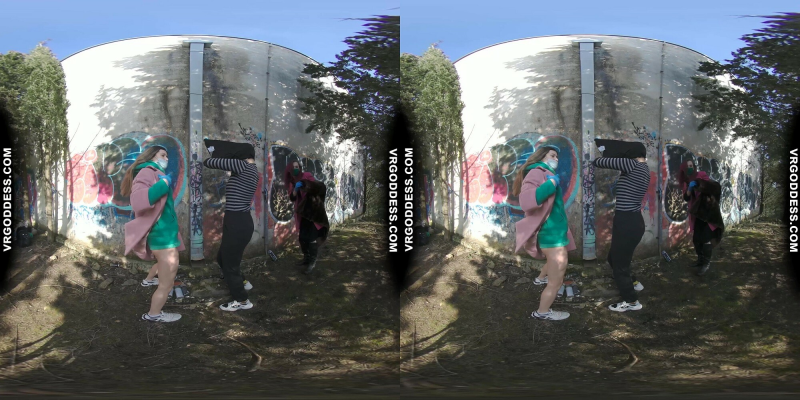 Nude Graffiti Painting Girls Cheri Josie Poppy Love Tagging Naked Outdoors - Image 1