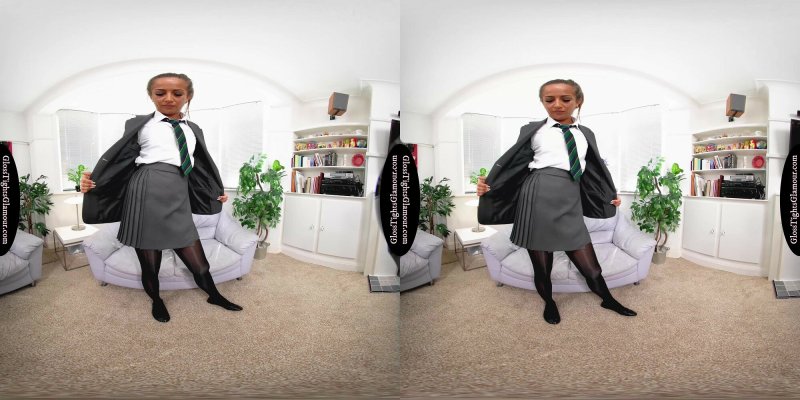 Lara Lee In CU Outfit With Black Glossy Tights JOI - Image 1