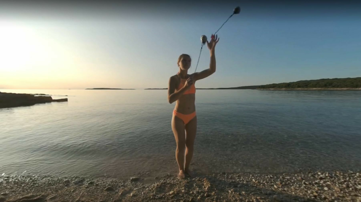 Special Fire Dancing Naked On Sunset Beach Extra Long And Hot With Redhead Lea On Vacation - Image 1