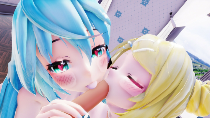 Vocaloid Miku and Rin Double Passion in 4K - Image 2